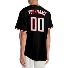 Load image into Gallery viewer, Custom Black White-Red Authentic Baseball Jersey