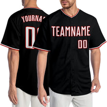 Load image into Gallery viewer, Custom Black White-Red Authentic Baseball Jersey