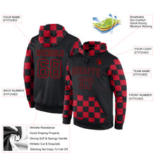 Load image into Gallery viewer, Custom Stitched Black Black-Red Sports Pullover Sweatshirt Hoodie