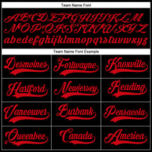 Load image into Gallery viewer, Custom Black Red Authentic Baseball Jersey