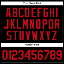 Load image into Gallery viewer, Custom Black Red Authentic Baseball Jersey