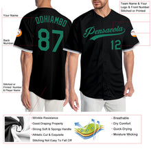 Load image into Gallery viewer, Custom Black Kelly Green Authentic Baseball Jersey