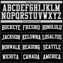 Load image into Gallery viewer, Custom Stitched Black White Pinstripe White-Gray Sports Pullover Sweatshirt Hoodie