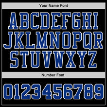 Load image into Gallery viewer, Custom Stitched Black White Pinstripe Royal-White Sports Pullover Sweatshirt Hoodie