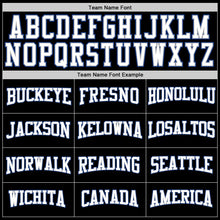 Load image into Gallery viewer, Custom Stitched Black Royal Pinstripe White-Gray Sports Pullover Sweatshirt Hoodie