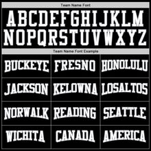 Load image into Gallery viewer, Custom Stitched Black Gray Pinstripe White-Gray Sports Pullover Sweatshirt Hoodie