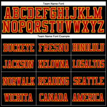 Load image into Gallery viewer, Custom Black Red-Gold Stitched Cuffed Knit Hat