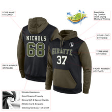 Load image into Gallery viewer, Custom Stitched Black Olive-White Sports Pullover Sweatshirt Hoodie