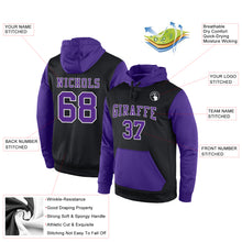 Load image into Gallery viewer, Custom Stitched Black Purple-White Sports Pullover Sweatshirt Hoodie