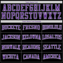Load image into Gallery viewer, Custom Stitched Black Purple-White Sports Pullover Sweatshirt Hoodie