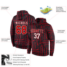 Load image into Gallery viewer, Custom Stitched Black Red-White 3D Pattern Halloween Sports Pullover Sweatshirt Hoodie