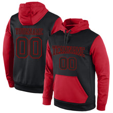 Load image into Gallery viewer, Custom Stitched Black Black-Red Sports Pullover Sweatshirt Hoodie
