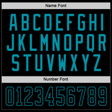Load image into Gallery viewer, Custom Black Black-Teal Hockey Jersey
