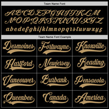 Load image into Gallery viewer, Custom Black Old Gold Hockey Jersey