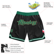 Load image into Gallery viewer, Custom Black Kelly Green-Old Gold Authentic Throwback Basketball Shorts
