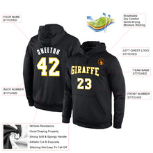 Load image into Gallery viewer, Custom Stitched Black White-Gold Sports Pullover Sweatshirt Hoodie