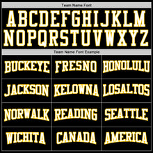 Load image into Gallery viewer, Custom Stitched Black White-Gold Sports Pullover Sweatshirt Hoodie