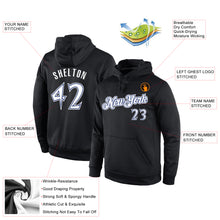 Load image into Gallery viewer, Custom Stitched Black White-Royal Sports Pullover Sweatshirt Hoodie