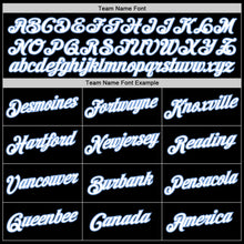 Load image into Gallery viewer, Custom Stitched Black White-Light Blue Sports Pullover Sweatshirt Hoodie