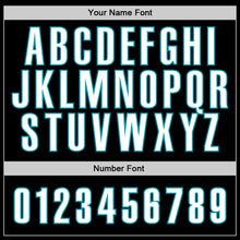 Load image into Gallery viewer, Custom Stitched Black White-Teal Sports Pullover Sweatshirt Hoodie