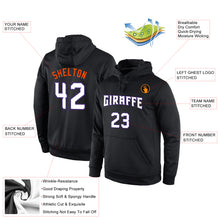 Load image into Gallery viewer, Custom Stitched Black White-Orange Sports Pullover Sweatshirt Hoodie