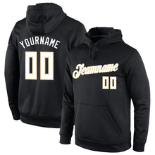 Load image into Gallery viewer, Custom Stitched Black White-Cream Sports Pullover Sweatshirt Hoodie