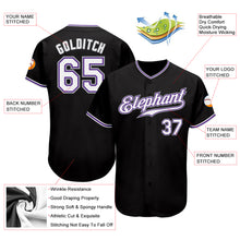 Load image into Gallery viewer, Custom Black White-Purple Authentic Baseball Jersey