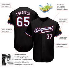 Load image into Gallery viewer, Custom Black White-Red Authentic Baseball Jersey