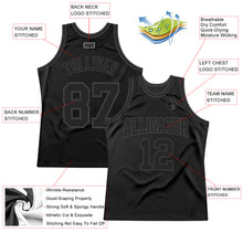 Load image into Gallery viewer, Custom Black Black-Steel Gray Authentic Throwback Basketball Jersey
