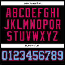 Load image into Gallery viewer, Custom Black Light Blue-Pink Authentic Throwback Basketball Jersey