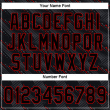 Load image into Gallery viewer, Custom Black Black-Red 3D Pattern Design Authentic Baseball Jersey