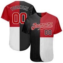 Load image into Gallery viewer, Custom Black Red-White 3D Pattern Design Multicolor Authentic Baseball Jersey