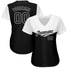 Load image into Gallery viewer, Custom Black Black-Gray 3D Pattern Design Multicolor Authentic Baseball Jersey