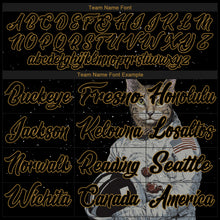 Load image into Gallery viewer, Custom Black Black-Old Gold 3D Pattern Design Astronaut Authentic Baseball Jersey