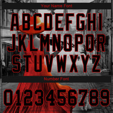 Load image into Gallery viewer, Custom Black Black-Red 3D Pattern Design A Girl With The Eiffel Tower Authentic Baseball Jersey