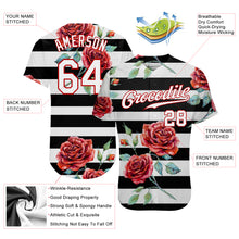 Load image into Gallery viewer, Custom Black White-Red 3D Pattern Design Mandalas Authentic Baseball Jersey