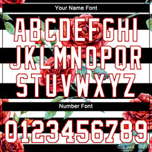 Load image into Gallery viewer, Custom Black White-Red 3D Pattern Design Mandalas Authentic Baseball Jersey