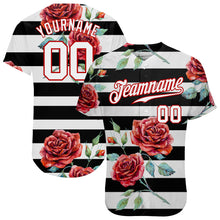 Load image into Gallery viewer, Custom Black White-Red 3D Pattern Design Mandalas Authentic Baseball Jersey