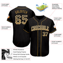 Load image into Gallery viewer, Custom Black Old Gold-White Authentic Drift Fashion Baseball Jersey