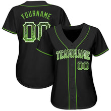 Load image into Gallery viewer, Custom Black Neon Green-White Authentic Drift Fashion Baseball Jersey