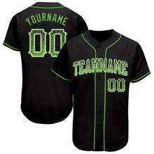 Load image into Gallery viewer, Custom Black Neon Green-White Authentic Drift Fashion Baseball Jersey