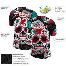 Load image into Gallery viewer, Custom Black White-Red 3D Skull Fashion Performance T-Shirt