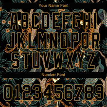 Load image into Gallery viewer, Custom Black Black-Old Gold 3D Pattern Design Tiger And Peacock Authentic Baseball Jersey