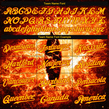 Load image into Gallery viewer, Custom Black Gold-Red 3D Pattern Design Burning Evil Eye In Space Authentic Baseball Jersey