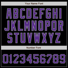 Load image into Gallery viewer, Custom Black Purple-Gray Authentic Baseball Jersey