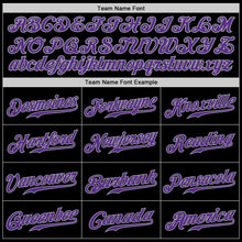 Load image into Gallery viewer, Custom Black Purple-Gray Authentic Baseball Jersey