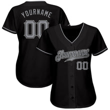 Load image into Gallery viewer, Custom Black Gray-White Authentic Baseball Jersey
