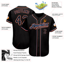 Load image into Gallery viewer, Custom Black Black-Orange Authentic Baseball Jersey