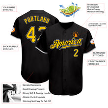 Load image into Gallery viewer, Custom Black Gold-Gray Authentic Baseball Jersey