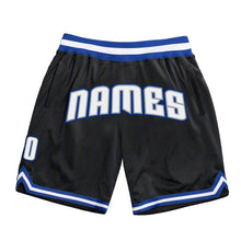 Load image into Gallery viewer, Custom Black Royal Pinstripe White-Gray Authentic Basketball Shorts